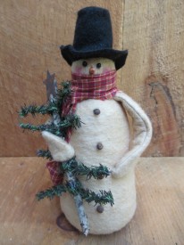 Snowman with tree